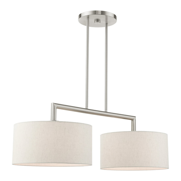 Livex Lighting 49292-91 Two Light Linear Chandelier, Brushed Nickel