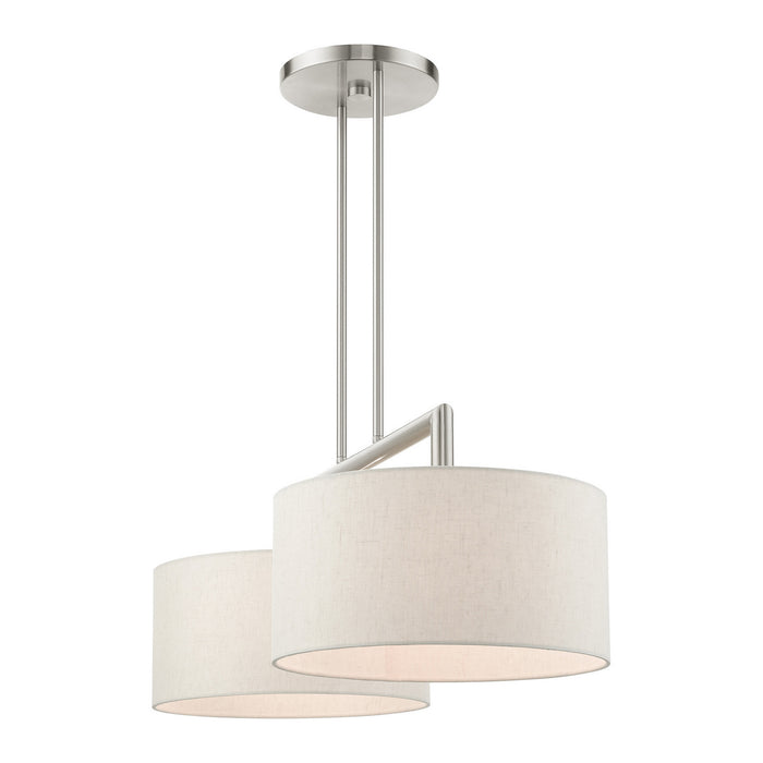 Livex Lighting 49292-91 Two Light Linear Chandelier, Brushed Nickel