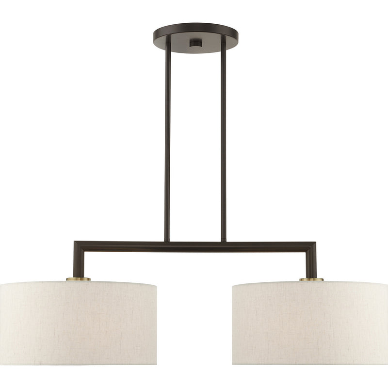 Livex Lighting 49292-92 Two Light Linear Chandelier, English Bronze