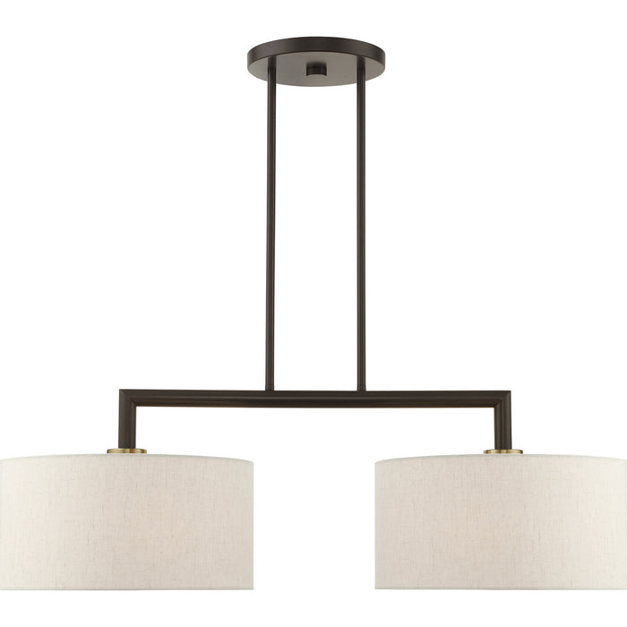 Livex Lighting 49292-92 Two Light Linear Chandelier, English Bronze