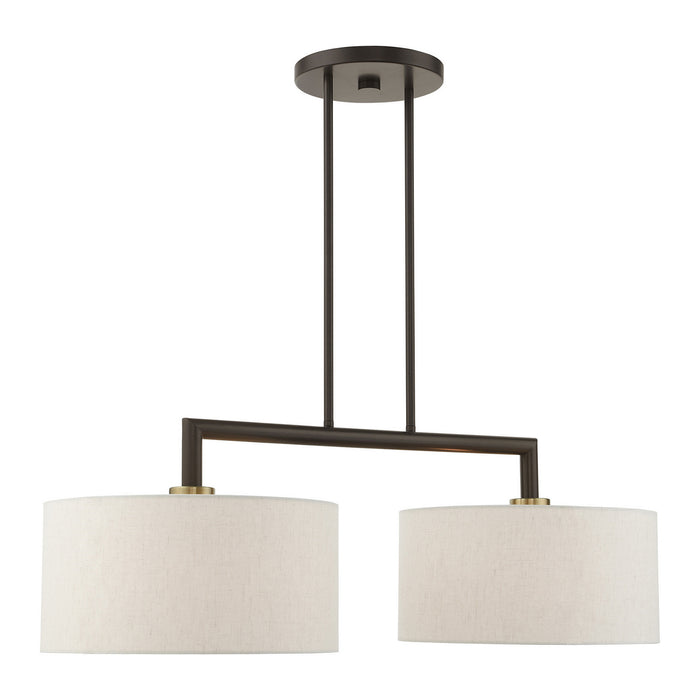 Livex Lighting 49292-92 Two Light Linear Chandelier, English Bronze
