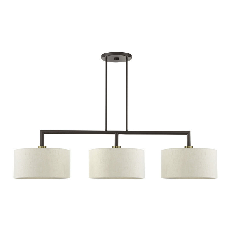 Livex Lighting 49293-92 Three Light Linear Chandelier, English Bronze