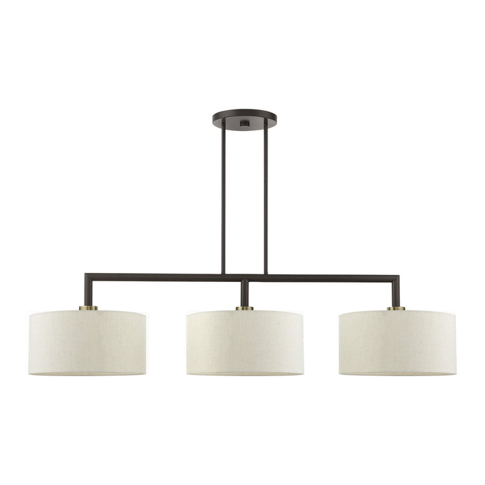 Livex Lighting 49293-92 Three Light Linear Chandelier, English Bronze
