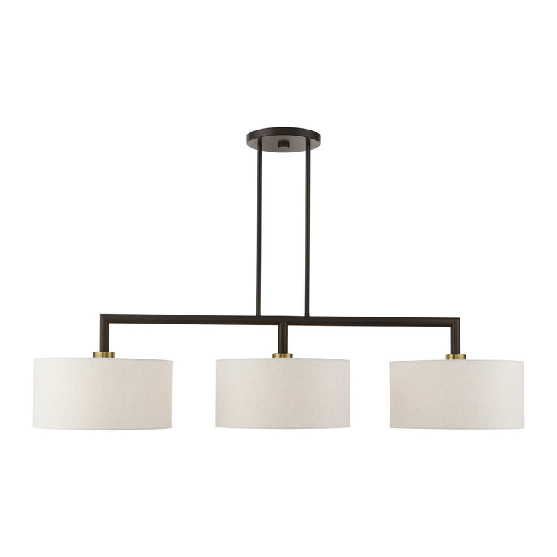 Livex Lighting 49293-92 Three Light Linear Chandelier, English Bronze