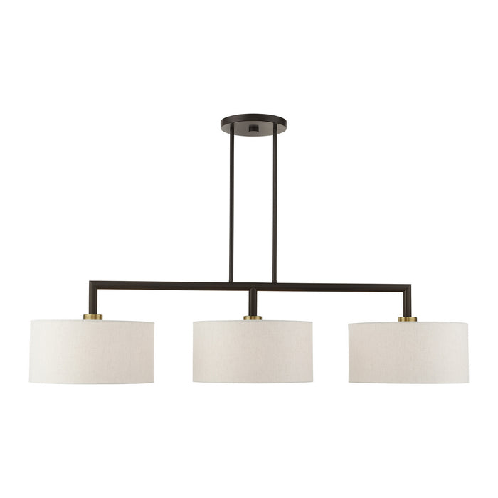 Livex Lighting 49293-92 Three Light Linear Chandelier, English Bronze