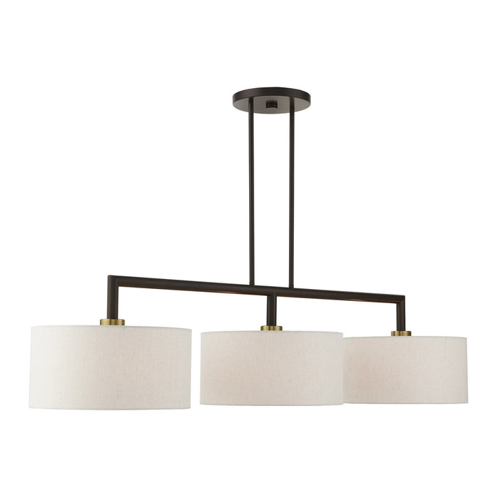 Livex Lighting 49293-92 Three Light Linear Chandelier, English Bronze