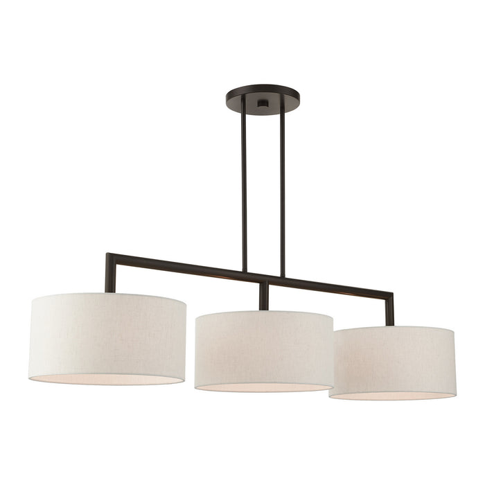 Livex Lighting 49293-92 Three Light Linear Chandelier, English Bronze