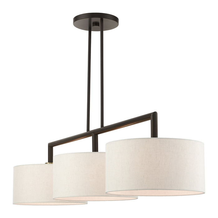 Livex Lighting 49293-92 Three Light Linear Chandelier, English Bronze