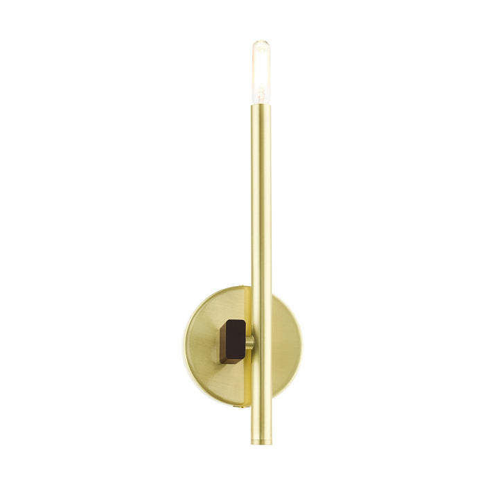 Livex Lighting 49341-12 One Light Wall Sconce, Satin Brass w/ Bronzes