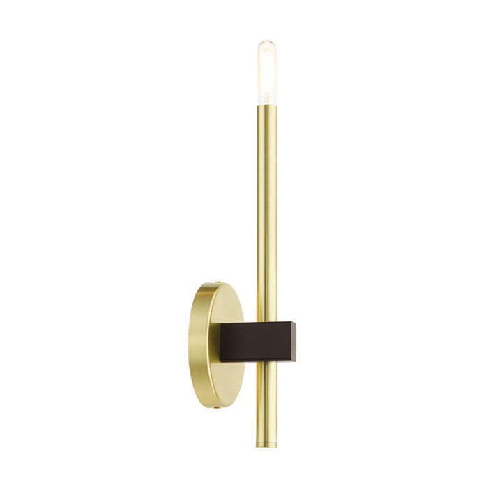Livex Lighting 49341-12 One Light Wall Sconce, Satin Brass w/ Bronzes