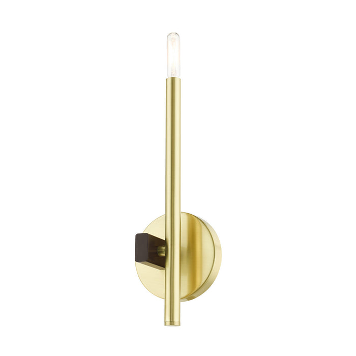 Livex Lighting 49341-12 One Light Wall Sconce, Satin Brass w/ Bronzes