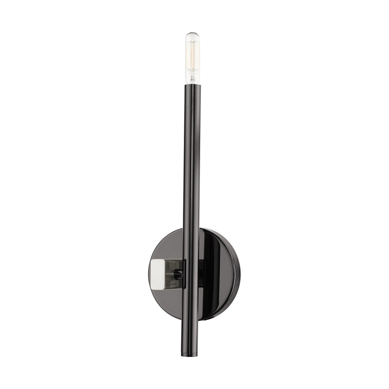 Livex Lighting 49341-46 One Light Wall Sconce, Black Chrome w/ Brushed Nickels