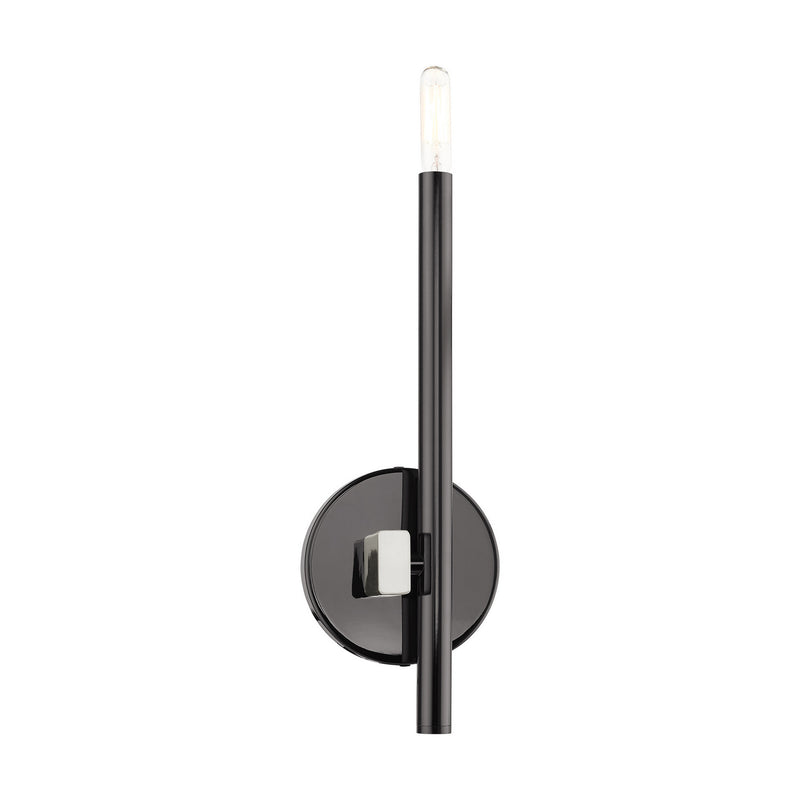 Livex Lighting 49341-46 One Light Wall Sconce, Black Chrome w/ Brushed Nickels