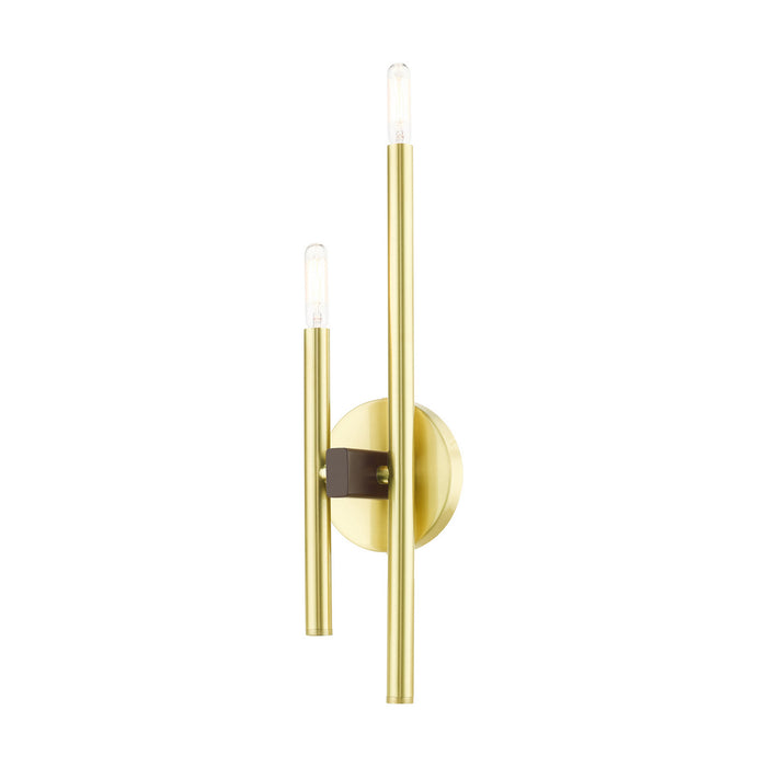 Livex Lighting 49342-12 Two Light Wall Sconce, Satin Brass w/ Bronzes