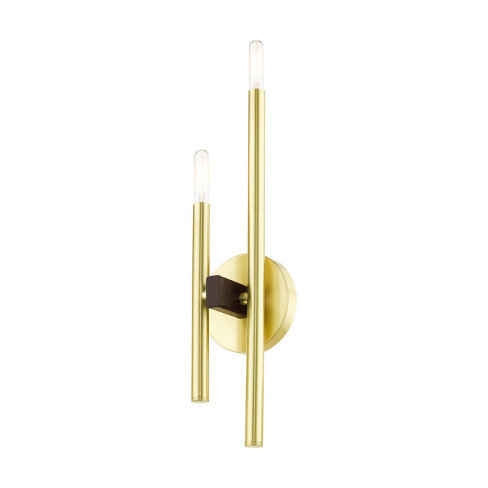 Livex Lighting 49342-12 Two Light Wall Sconce, Satin Brass w/ Bronzes