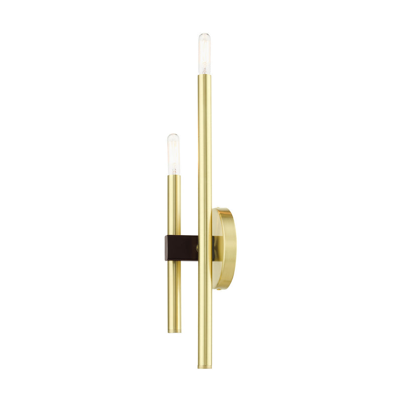 Livex Lighting 49342-12 Two Light Wall Sconce, Satin Brass w/ Bronzes