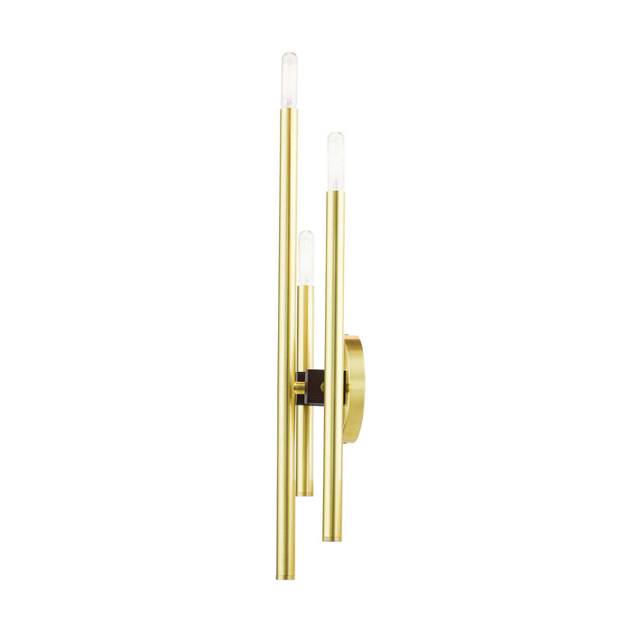 Livex Lighting 49343-12 Three Light Wall Sconce, Satin Brass w/ Bronzes