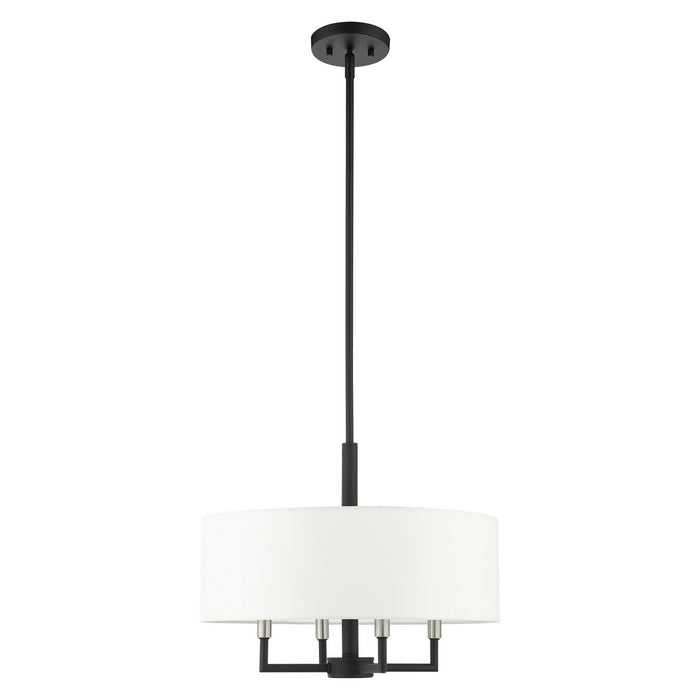Livex Lighting 49374-04 Four Light Chandelier, Black w/ Brushed Nickels