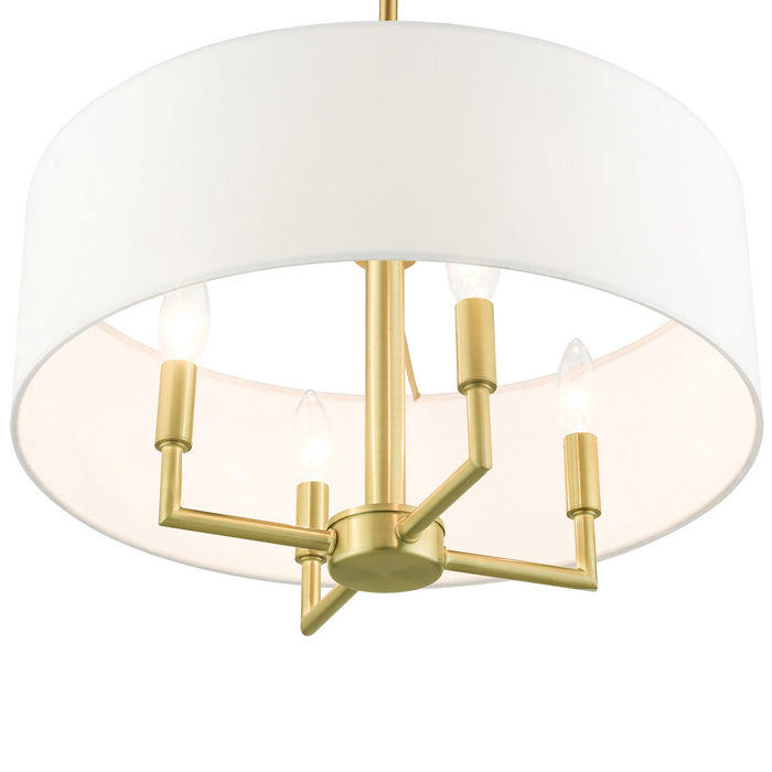 Livex Lighting 49374-12 Four Light Chandelier, Satin Brass