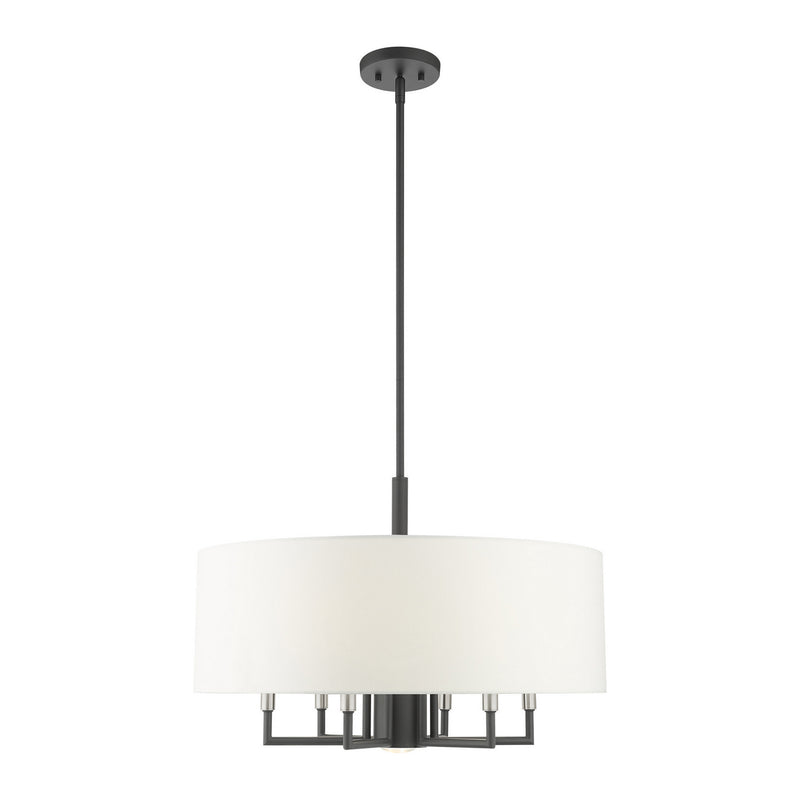 Livex Lighting 49376-76 Seven Light Chandelier, Scandinavian Gray w/ Brushed Nickels
