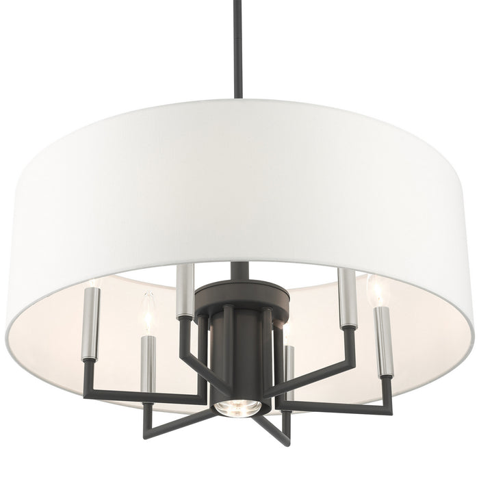 Livex Lighting 49376-76 Seven Light Chandelier, Scandinavian Gray w/ Brushed Nickels