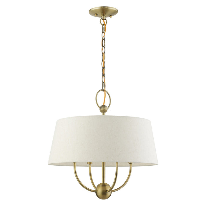 Livex Lighting 49444-01 Four Light Chandelier, Antique Brass