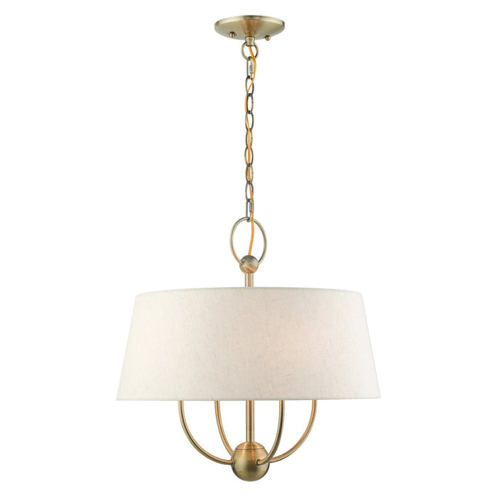Livex Lighting 49444-01 Four Light Chandelier, Antique Brass