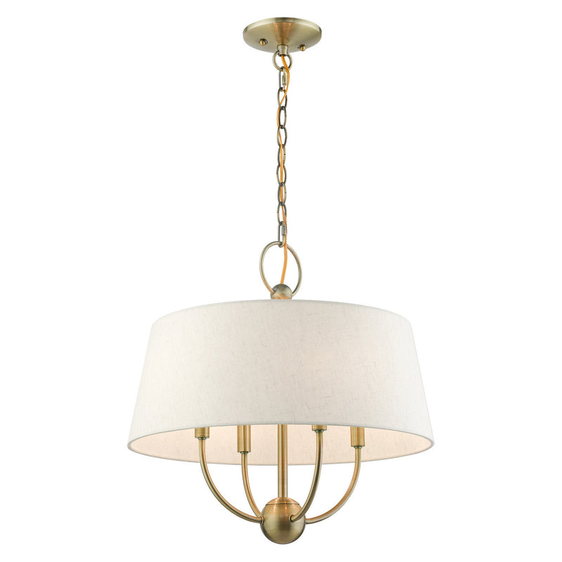 Livex Lighting 49444-01 Four Light Chandelier, Antique Brass