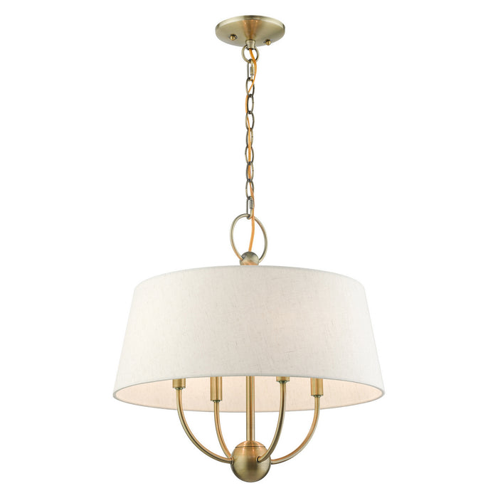 Livex Lighting 49444-01 Four Light Chandelier, Antique Brass