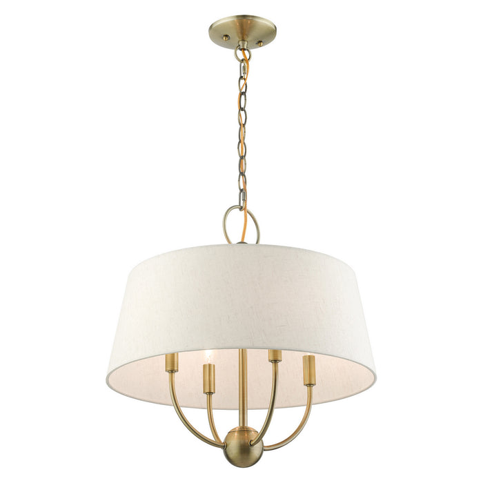 Livex Lighting 49444-01 Four Light Chandelier, Antique Brass