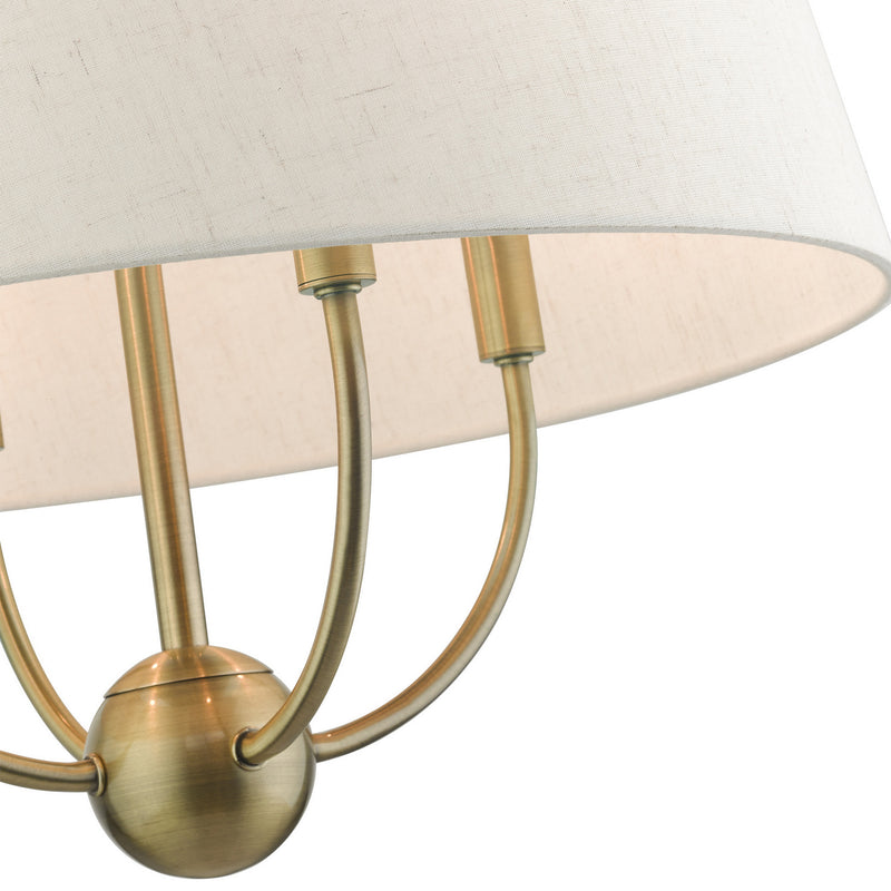 Livex Lighting 49444-01 Four Light Chandelier, Antique Brass