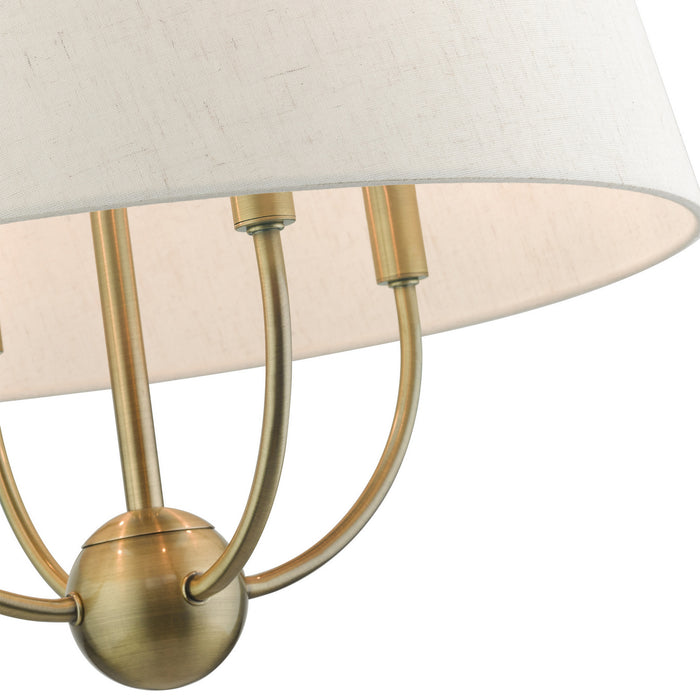 Livex Lighting 49444-01 Four Light Chandelier, Antique Brass