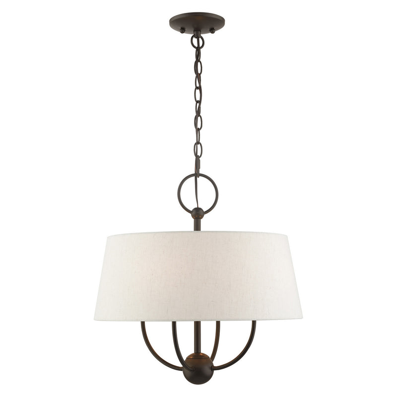 Livex Lighting 49444-92 Four Light Chandelier, English Bronze