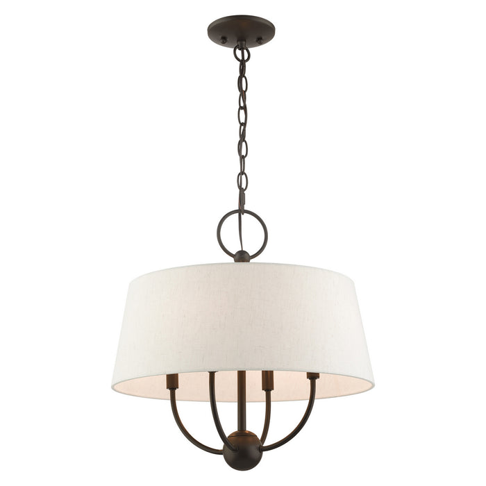 Livex Lighting 49444-92 Four Light Chandelier, English Bronze