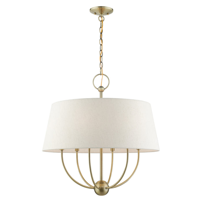 Livex Lighting 49446-01 Six Light Chandelier, Antique Brass
