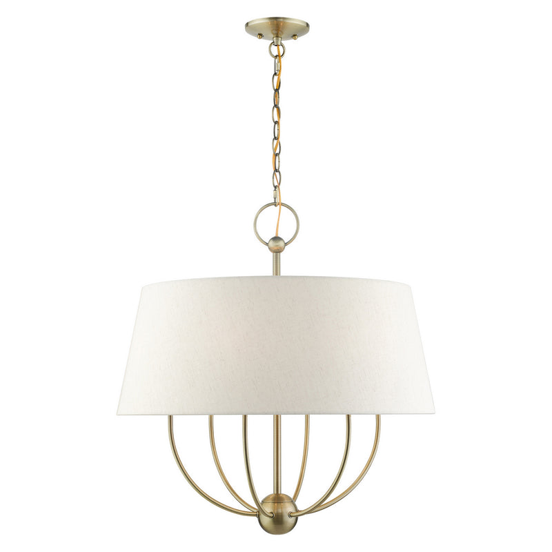 Livex Lighting 49446-01 Six Light Chandelier, Antique Brass