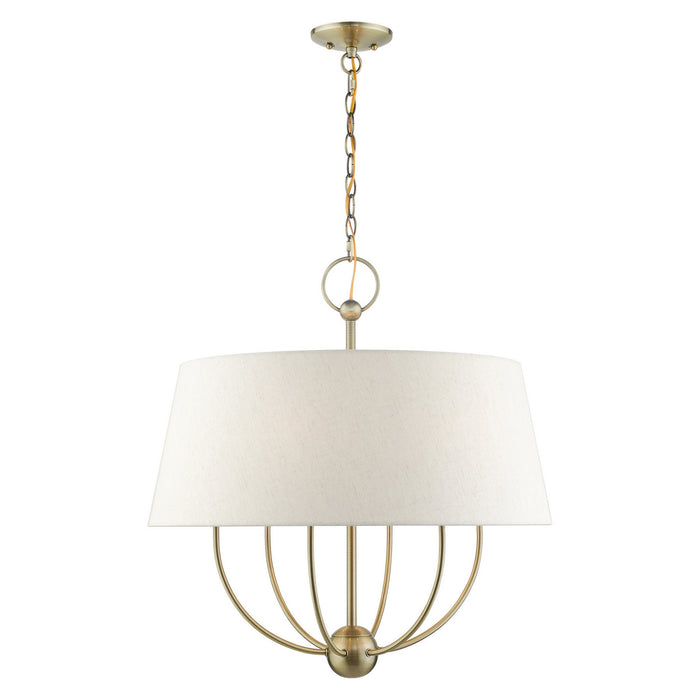 Livex Lighting 49446-01 Six Light Chandelier, Antique Brass