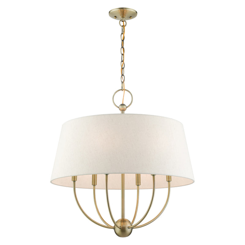 Livex Lighting 49446-01 Six Light Chandelier, Antique Brass