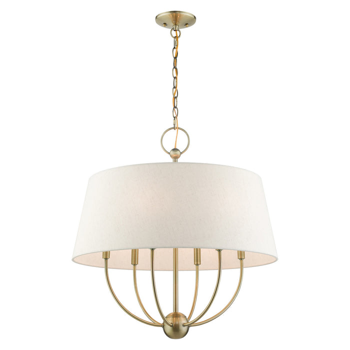 Livex Lighting 49446-01 Six Light Chandelier, Antique Brass