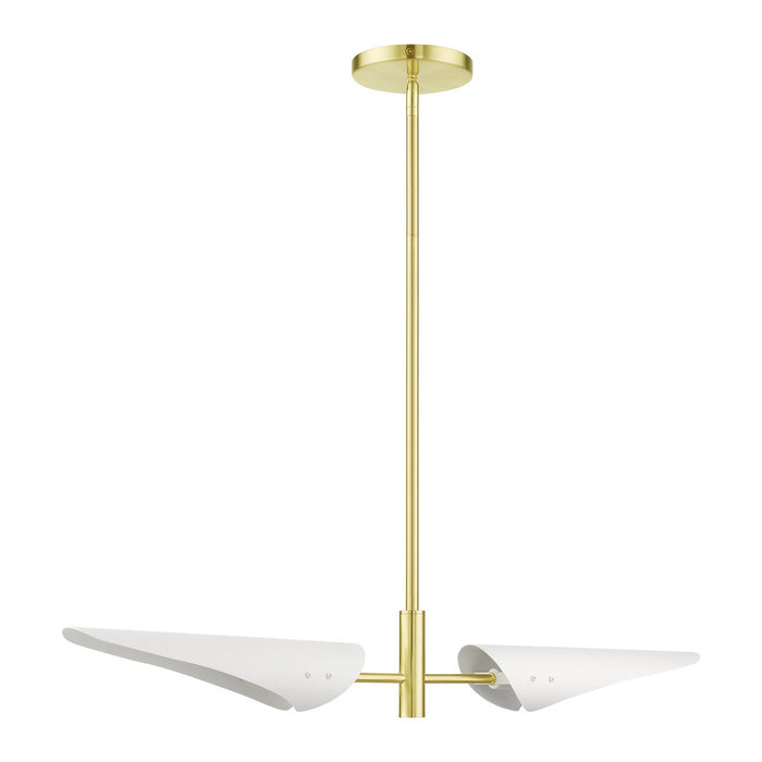 Livex Lighting 49492-12 Two Light Linear Chandelier, Satin Brass