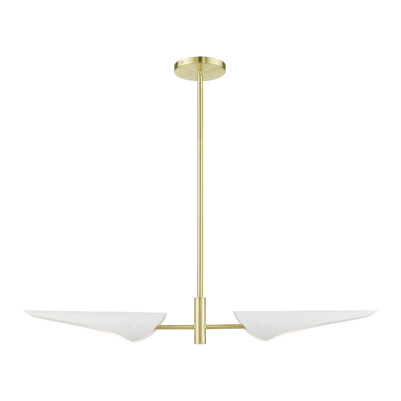 Livex Lighting 49492-12 Two Light Linear Chandelier, Satin Brass