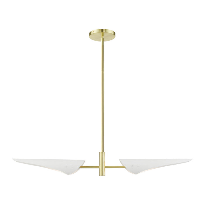 Livex Lighting 49492-12 Two Light Linear Chandelier, Satin Brass