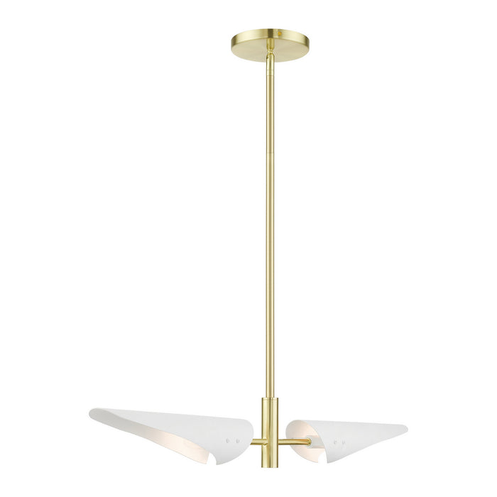 Livex Lighting 49492-12 Two Light Linear Chandelier, Satin Brass