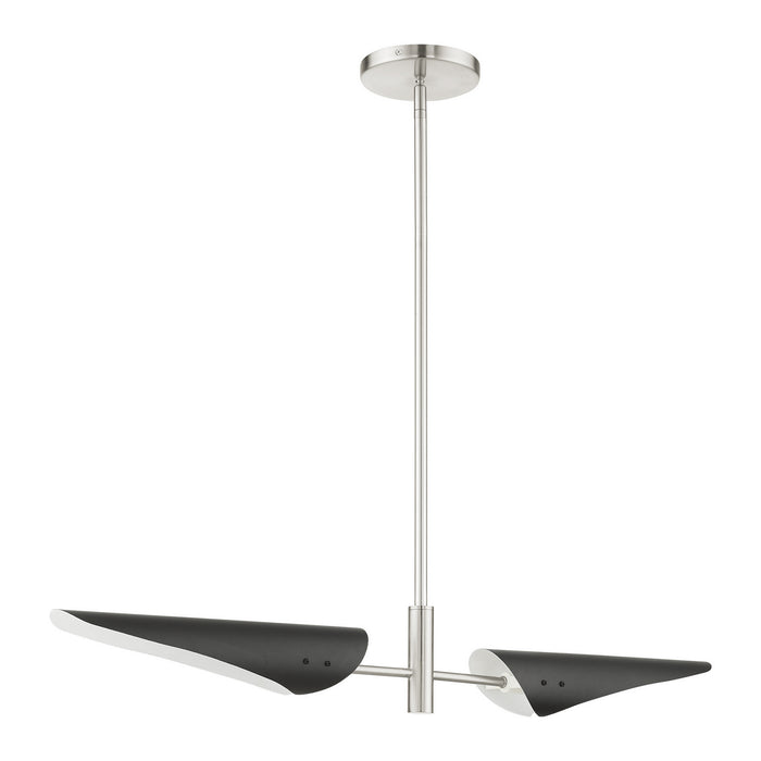 Livex Lighting 49492-91 Two Light Linear Chandelier, Brushed Nickel