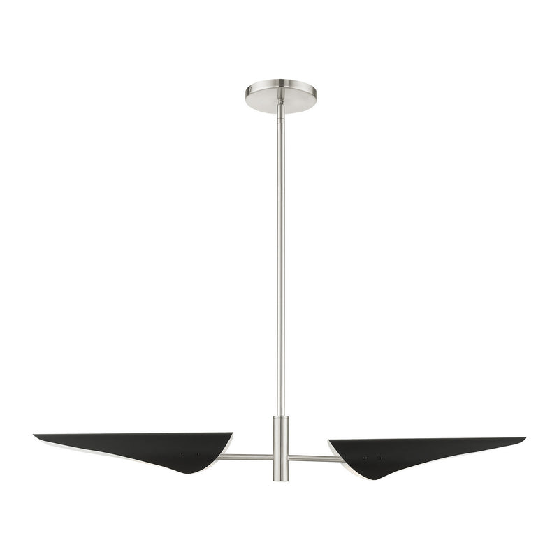 Livex Lighting 49492-91 Two Light Linear Chandelier, Brushed Nickel