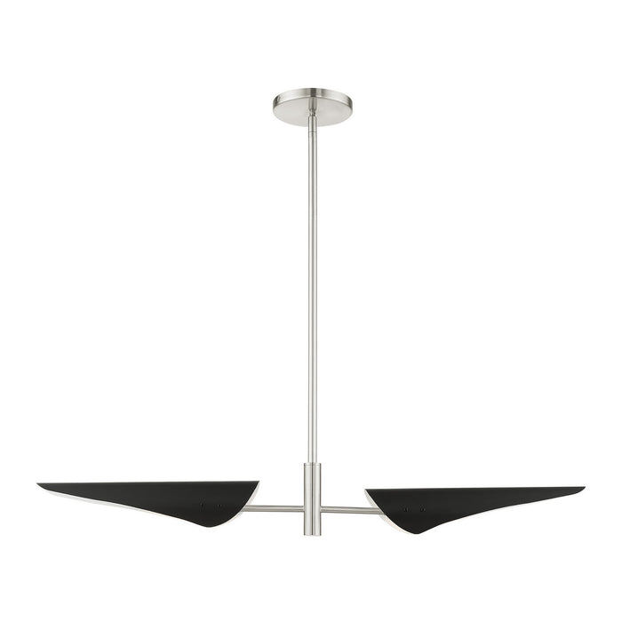 Livex Lighting 49492-91 Two Light Linear Chandelier, Brushed Nickel