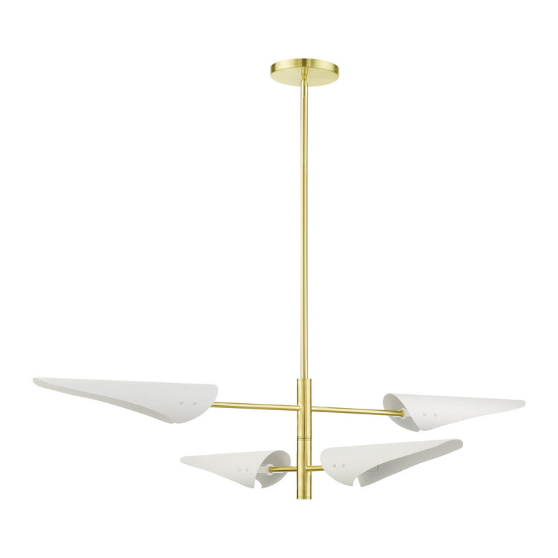 Livex Lighting 49494-12 Four Light Chandelier, Satin Brass