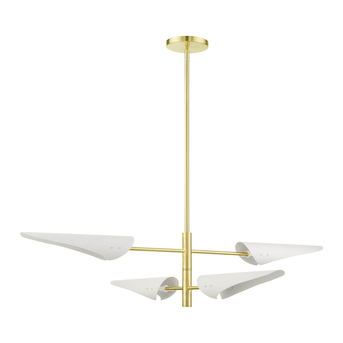 Livex Lighting 49494-12 Four Light Chandelier, Satin Brass