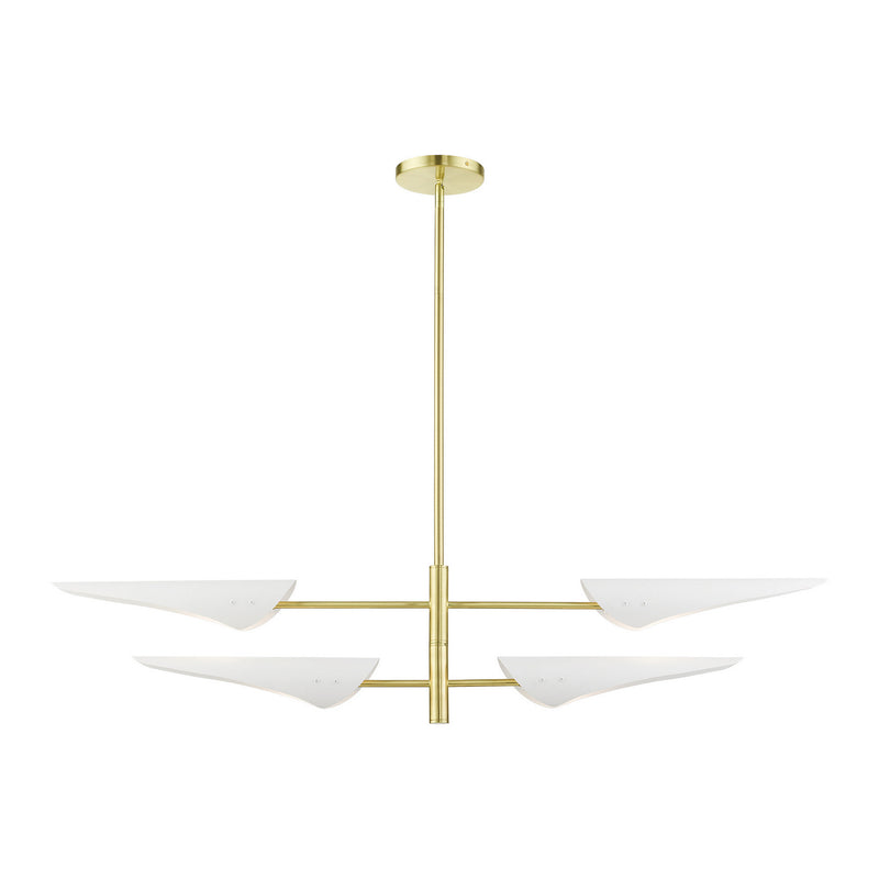 Livex Lighting 49494-12 Four Light Chandelier, Satin Brass