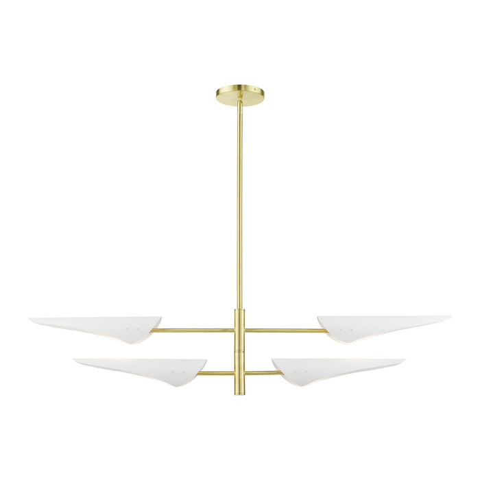 Livex Lighting 49494-12 Four Light Chandelier, Satin Brass